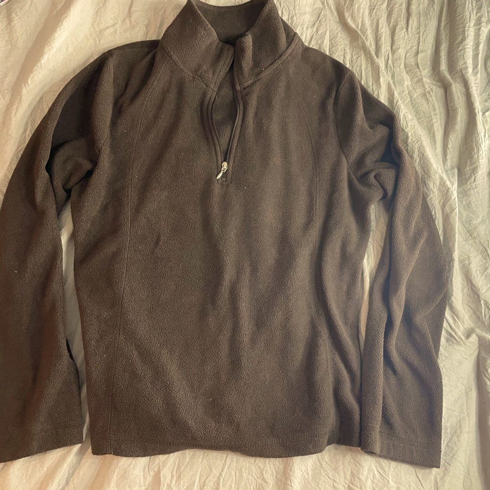 Dark brown quarter zip sweater